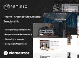 Retirio – Architecture & Interior Design Elementor Template Kit