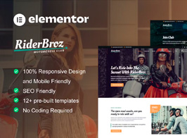 RiderBroz – Motorcycle Club Elementor Template Kit