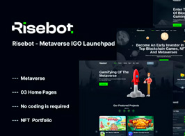 Risebot – Metaverse IGO Launchpad Elementor Template Kit
