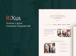 RiXus – Venture Capital Elementor Template Kit