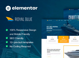 RoyalBlue – Yacht Club & Boat Rental Elementor Template Kit