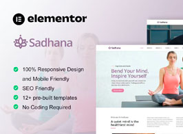 Sadhana – Yoga Teacher & Studio Elementor Template Kit