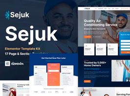 Sejuk – Air Conditioner & HVAC Repair Service Elementor Pro Template Kit