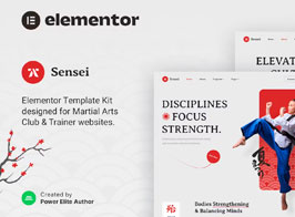 Sensei — Martial Arts Club & Trainer Elementor Template Kit