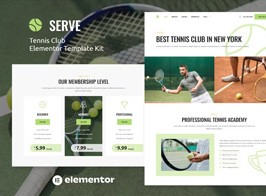Serve – Tennis School & Sport Club Elementor Template Kit