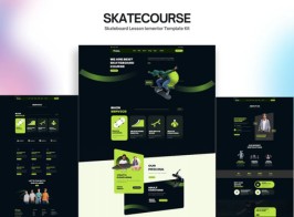 Skatecourse – Skateboard Lesson Elementor Template Kit