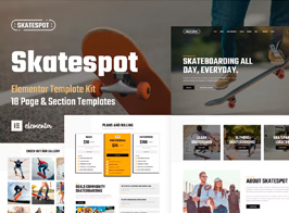 Skatespot – Skateboard Community & Skate Park Elementor Pro Template Kit