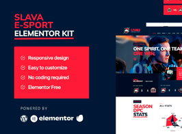 Slava – Esport & Gaming Elementor Template Kit