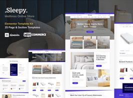 Sleepy – Mattress & Bedding Online Store Elementor Pro Template Kit