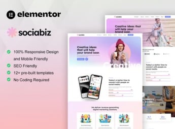 SociaBiz – Digital Marketing Agency Elementor Pro Template Kit