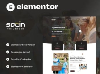 Socin – Volunteer & Charity Elementor Template Kit