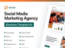 Socion – Social Media Marketing Agency Elementor Pro Template Kit