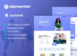Socionet – Social Media Marketing Agency Elementor Template Kit