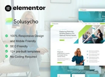Solusycho – Psychology & Mental Health Elementor Template Kit