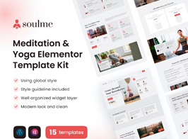 Soulme Yoga Meditation & Wellness Mindfulness Elementor Template Kit