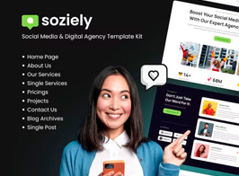 Soziely | Social Media & Digital Marketing Agency Elementor Template Kit