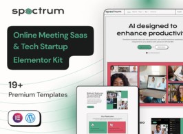 Spectrum – Online Meeting Saas & Tech Startup Elementor Template Kit