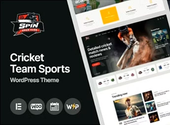 Spin – Cricket Team Sports WordPress Theme + AI