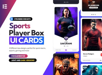 Struninn – Sports Player – UI Cards for Elementor