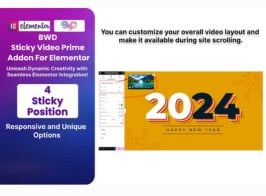 BWD Sticky Video Prime Addon For Elementor