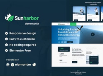 SunHarbor – Solar & Renewable Energy Element Template Kit