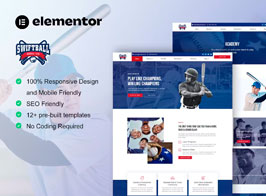 SwiftBall – BaseBall Team & Sport Club Elementor Pro Template Kit