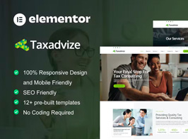 TaxAdvize – Tax Advisor & Financial Consulting Elementor Template Kit