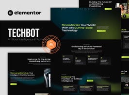 Techbot – Artificial Intelligence & Technology Services Elementor Template Kit
