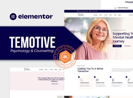 Temotive – Psychology & Counseling Elementor Template Kit