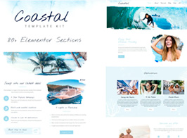 Coastal  Travel and Surf Grunge Template Kit