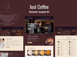 Justcoffee – Café e Café Elementor Template Kit