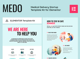MEDO – Medical Delivery Startup Elementor Template Kit