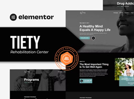 Tiety – Addiction Recovery and Rehabilitation Center Elementor Template Kit