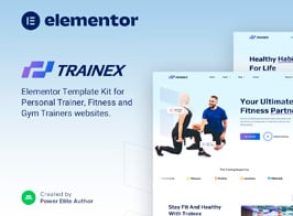 Trainex — Personal Trainer, Fitness And Gym Trainers Kit de Templates para Elementor