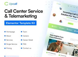 Upcall – Call Center Service & Telemarketing Elementor pro Template Kit