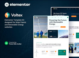 Voltex – Solar Panels & Renewable Energy Company Elementor Template Kit