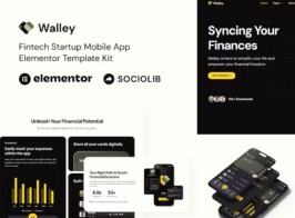 Walley – Fintech & Startup Mobile App Elementor Template Kit