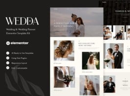 Wedda – Wedding & Wedding Planner Elementor Template Kit