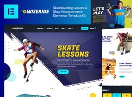 WiseRide – Skateboarding Lessons & Shop Woocommerce Elementor Template Kit