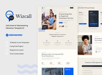 Wizcall – Call Center & Telemarketing Elementor Template Kit