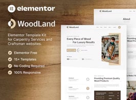 WoodLand – Carpenter & Craftsman Elementor Template Kit