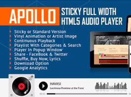 Apollo – Sticky Full Width HTML5 Audio Player for WPBakery Page Builder