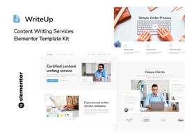 WriteUp – Content Writing Services Elementor Template Kit