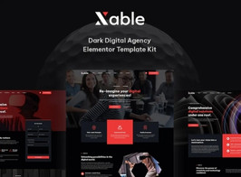 Xable – Dark Digital Agency Elementor Pro Template Kit