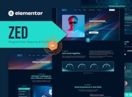 Zed – Programmer Resume & Portfolio Elementor Template Kit