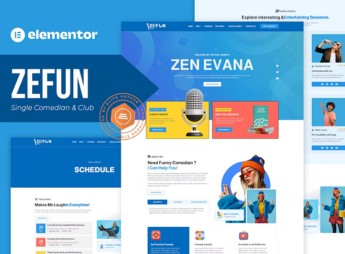 Zefun – Single Comedian and Club Elementor Template Kit