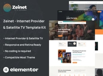 Zeinet – Internet Provider & Satellite TV Elementor Template Kit