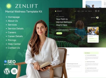 Zenlift – Mental Health Clinic & Consultation Elementor Template Kit