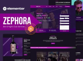 Zephora – Bar & Night Club Services Elementor Template Kit