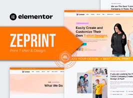 Zeprint – Print T-shirt & Design Elementor Pro Template Kit